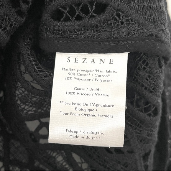 Sezane Noir Black Salina Long Sleeve Blouse 38 US 6 - Picture 9 of 12